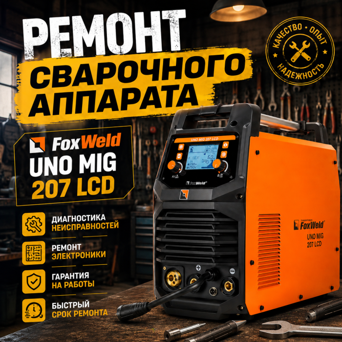 РЕМОНТ FoxWeld UNO MIG 207 LCD